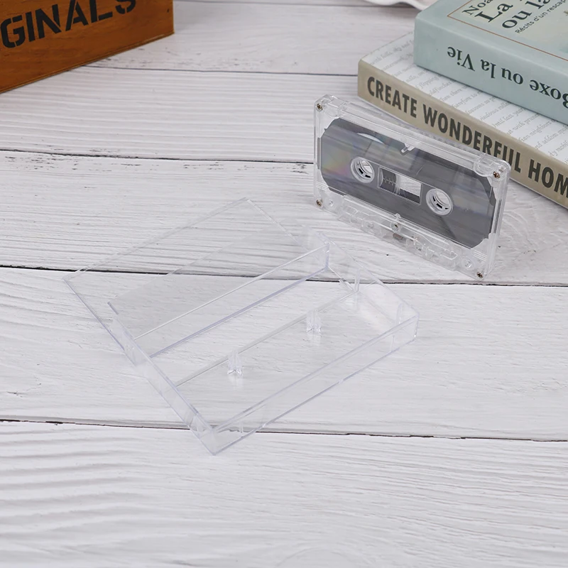 1Pcs Plastic Empty 30/45/60/90 Minutes Magnetic Audio Tape Standard Cassette Blank Tape Player With Transparent Hard Outer Box