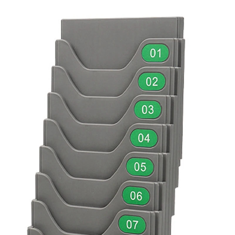 10-Position Attendance Card Holder Expand Time Card Stand-Up And Hanging Card Slot Attendance Card Holder
