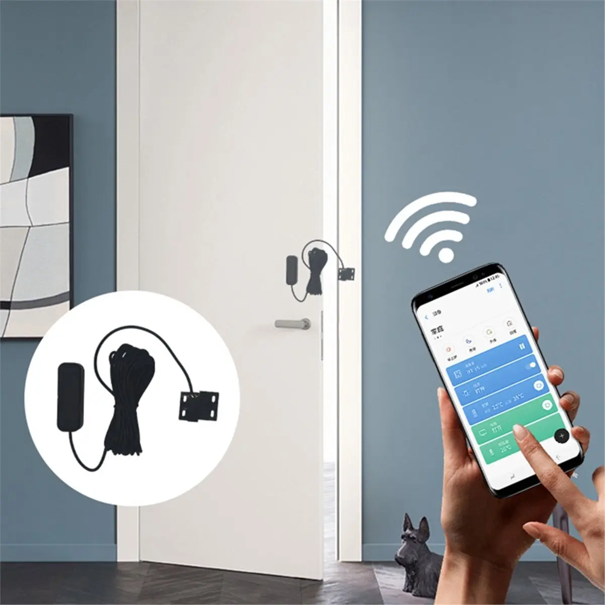 Zigbee Wired Magnetic Sensor with Lead for Door/Window Opening/Closing Detection Security Alarm Linkage Sensing Device