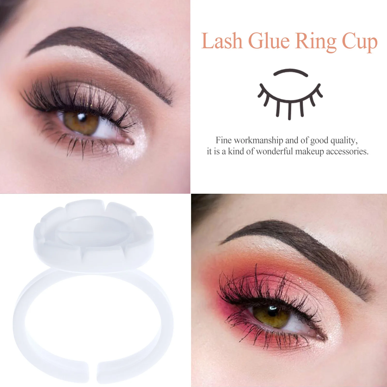 

100Pcs Lash Ring Cups Professional Eyelash Extension Holder Pigment Container Makeup Supplies Lash Ring Cup Pigment Cup