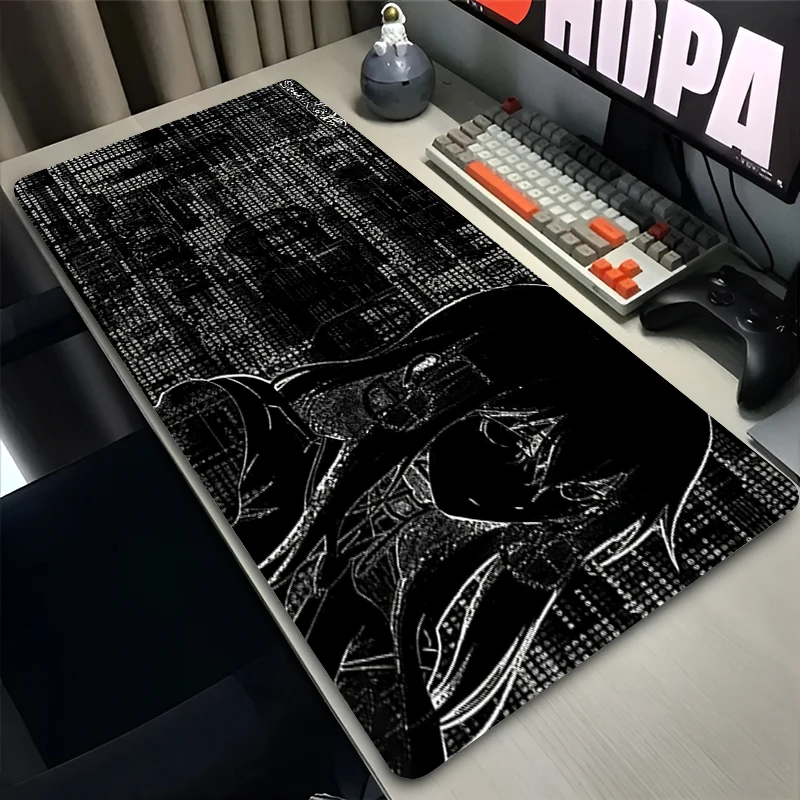 Black Gaming Mouse Pad High-Quality Computer Desk Mat Steins Gate Smooth Game Desk Mat Large Keyboard Pad Mousepad For Best Gift
