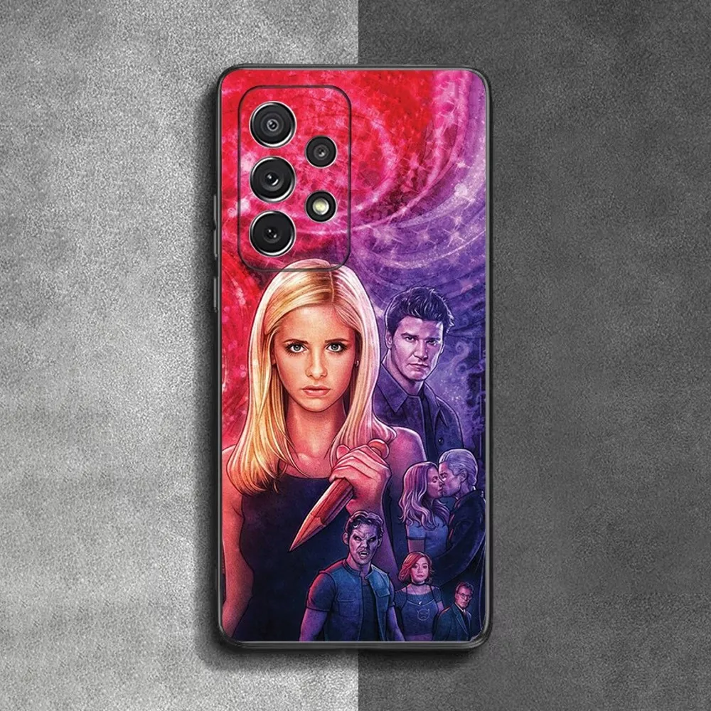 B-Buffy the V-Vampire Slayer Phone Case For Samsung S24,23,22,30,21,10,9,Ultra,Plus,Lite,FE,Soft Silicone Black Cover