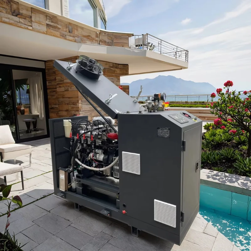 Silent Diesel Generator Set 5kva Single Phase Air Cooled Brushless Alternator Auto Start Portable Emergency Power Genset