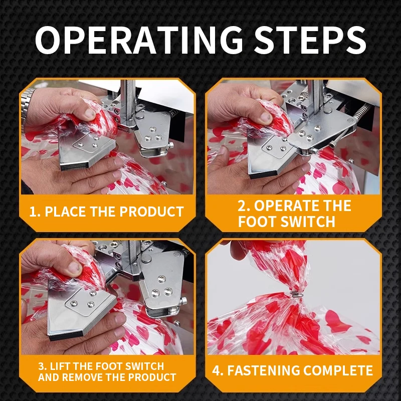 Plastic Bag Sealing Machine Mushroom Sealing Foot-Operated Sealer Manual Commercial U-Clip Fresh Produce Bags (Customized)