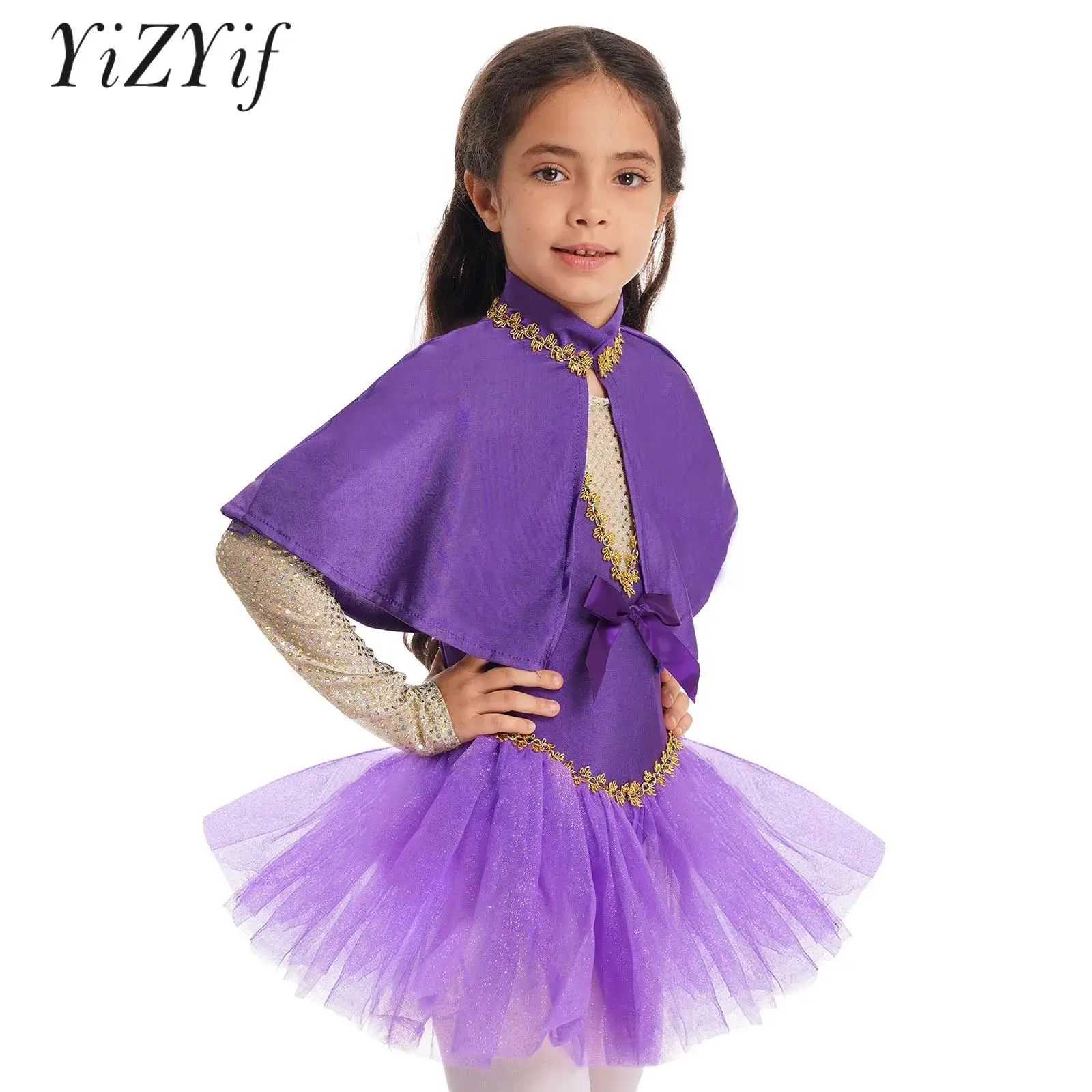 

Halloween Cosplay Carnival Party Outfit Fancy Dress Up Kids Girls Ballroom Dancewear Leotard Tutu Dress Set Showman Costume