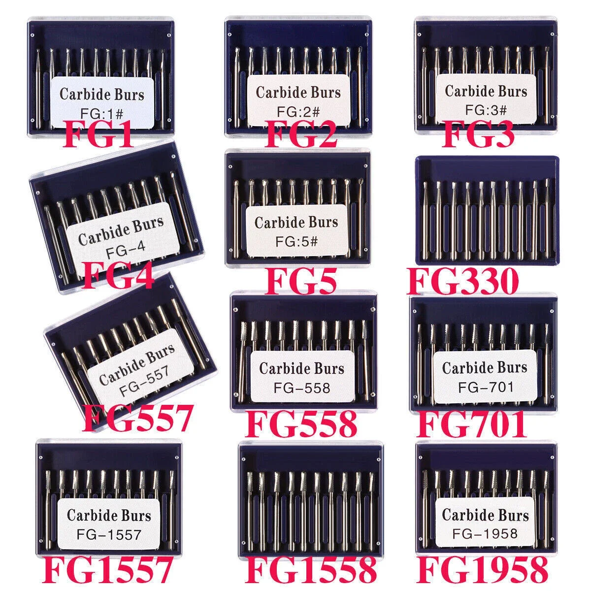 Dental Tungsten Steel Carbide Crown Metal Cutting Burs High Speed Handpiece for Precise Dental Procedures
