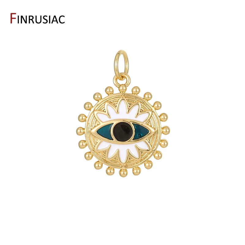 Evil Eye Charms für die Schmuckherstellung, 14 Karat vergoldetes Messing, Zirkon-Charms-Anhänger für DIY-Halskettenherstellung, Zubehör für Schmuck – Detail 27