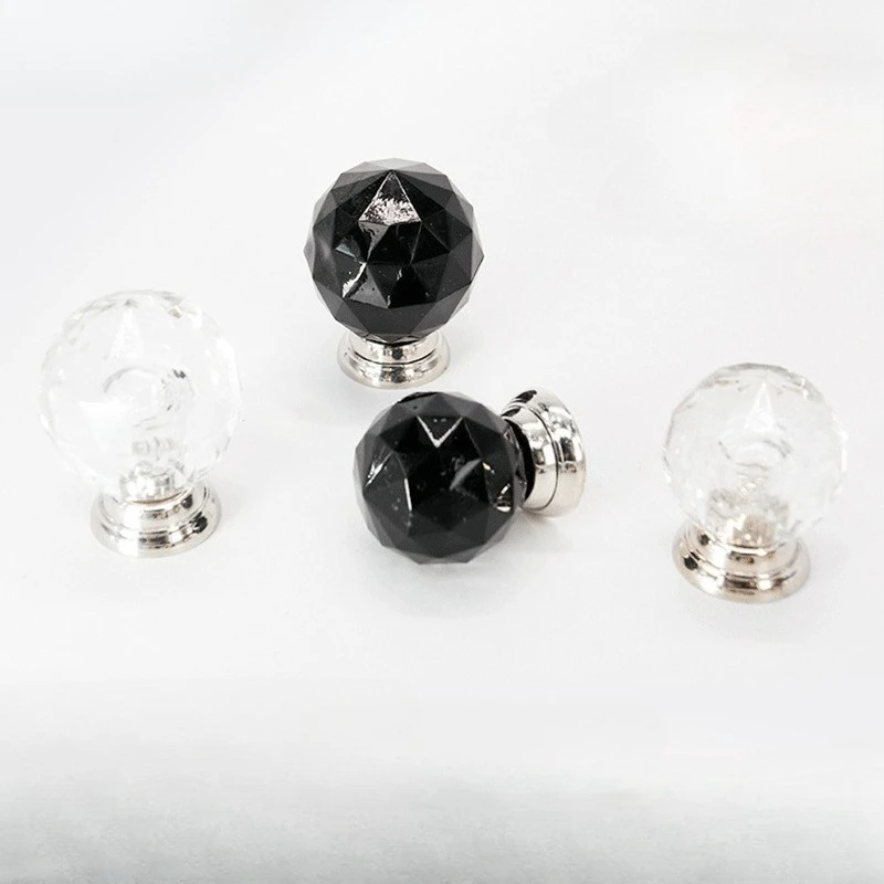 Spherical acrylic single-hole pull handle for drawer cabinet door, shoe cabinet, crystal furniture, small handle