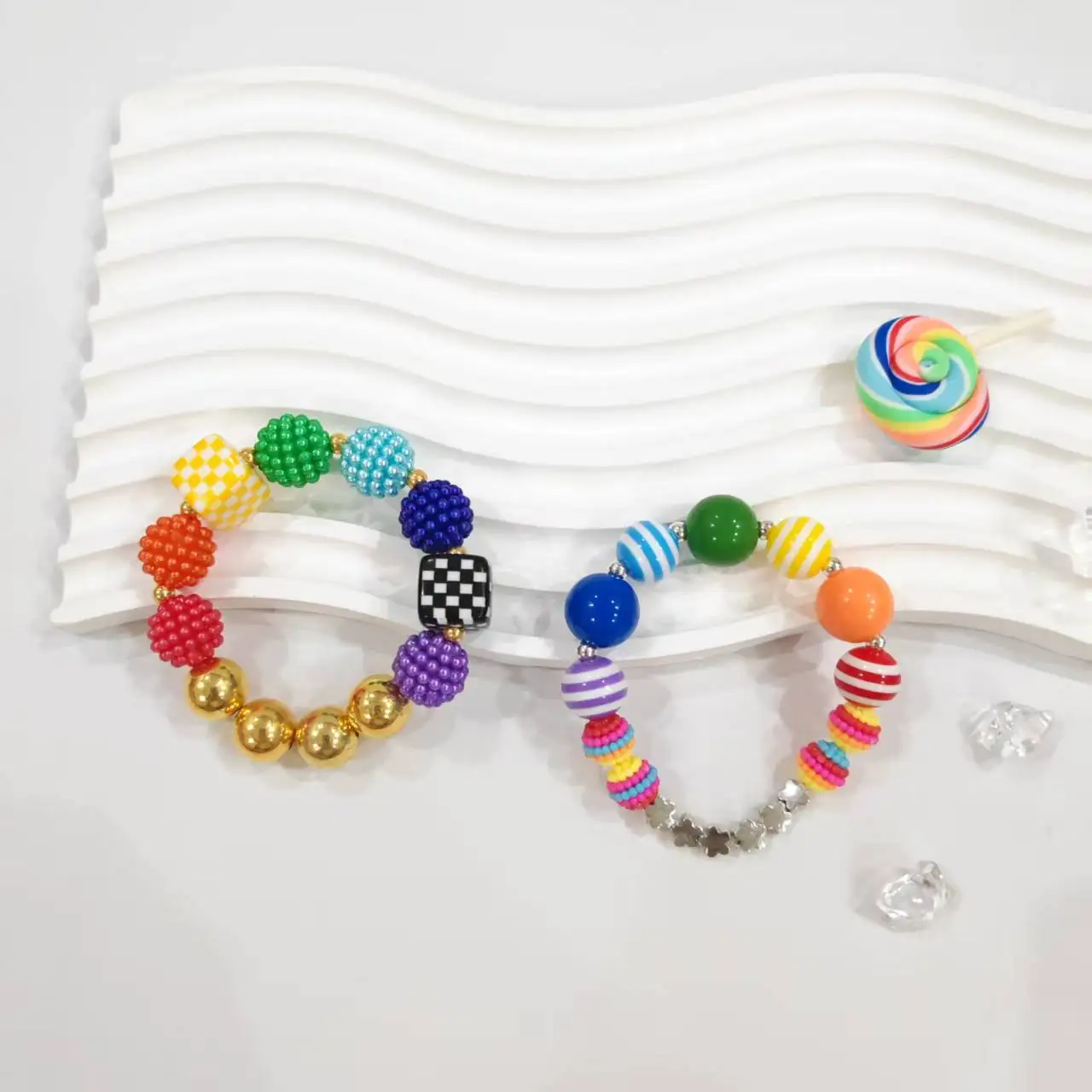 

Hot Sale Colorful Rainbow Handmade Beads Bracelet Children Cute Boutique Bracelet