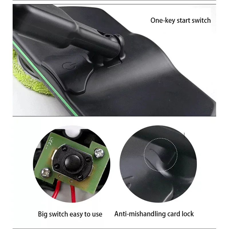 ممسحة كهربائية لاسلكية 2000 مللي أمبير في الساعة قابلة لإعادة الشحن، منظف أرضيات دوار محمول لبلاط الخشب الصلب والفينيل والرخام والأرضيات المصفحة