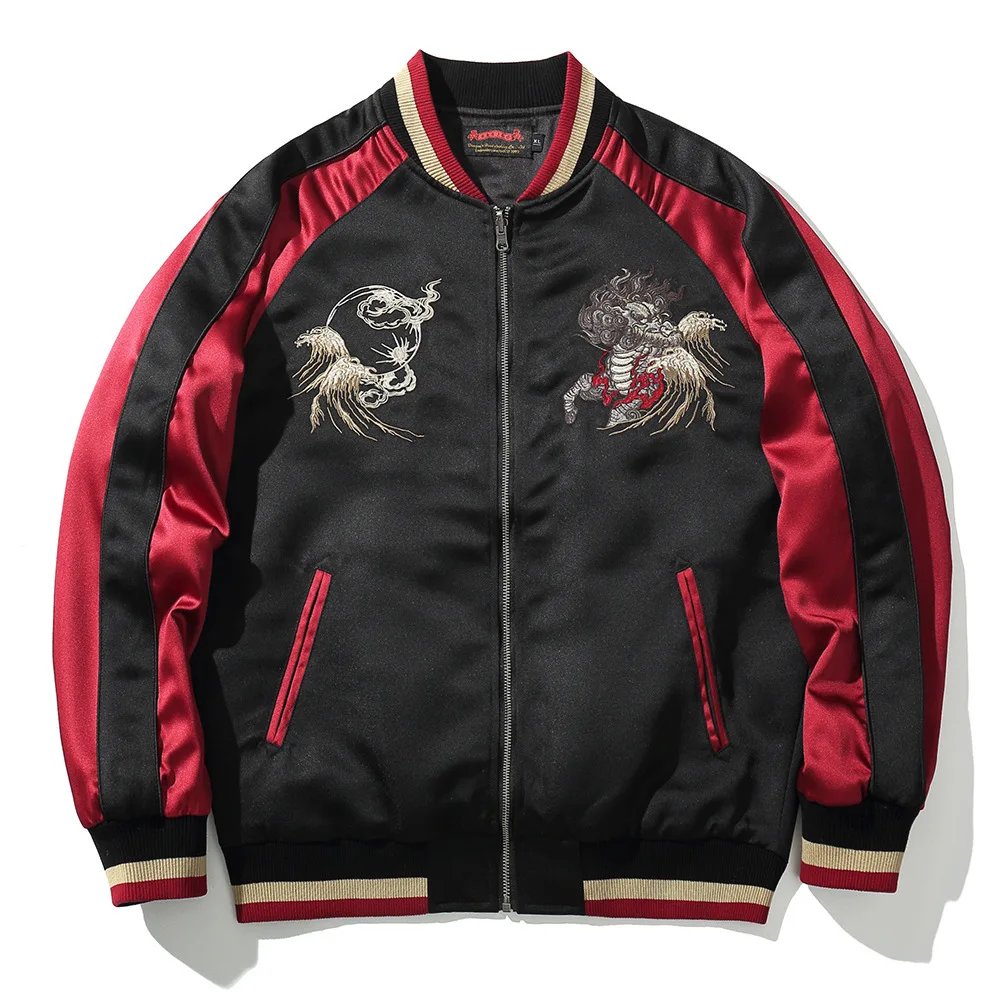 New National Fashion Machine Embroidery KIRIN Jacket Men's and Women's Foreign Trade Baseball Uniform Chinese Style Coat