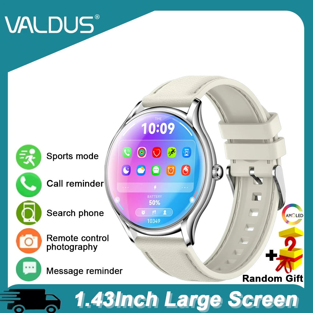 

VALDUS VL55 Pro Smartwatch Women Full Touch AMOLED Screen Bluetooth Call Waterproof Long Battery Life Sport 2025 New Smart Watch