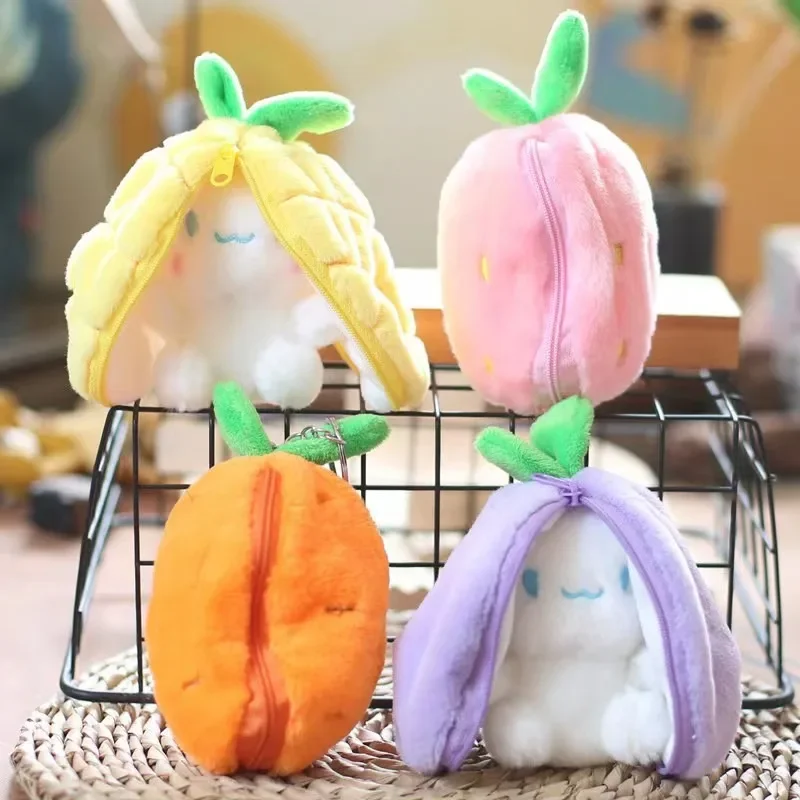 Funny Strawberry Carrot Rabbit Plush Toys Stuffed Into Fruit Transform Soft Animals Bunny Doll For Boys Girls Birthday Gift