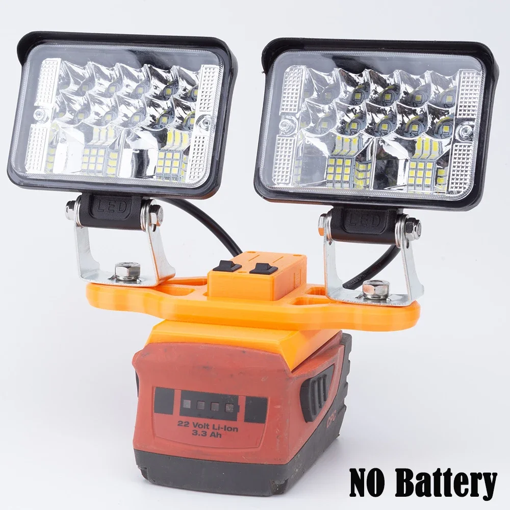 LED Work Light For HILTI 22V B22 CPC Li-ion Battery with USB Port Outdoor Lamp 5600LM w/USB Dual-head (Not include battery)