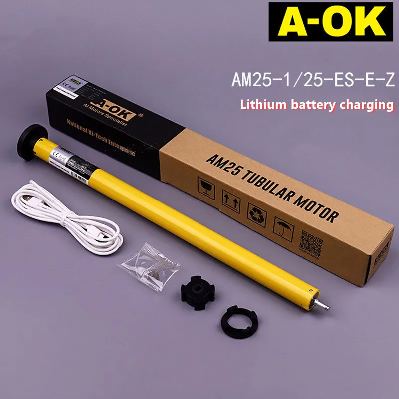 

A-OK AM25-1/25-ES-E-Z Зарядный роликовый двигатель для зарядки литиевой батареи Shangri La Curtain Мягкая пряжа Двигатель для штор Граффити