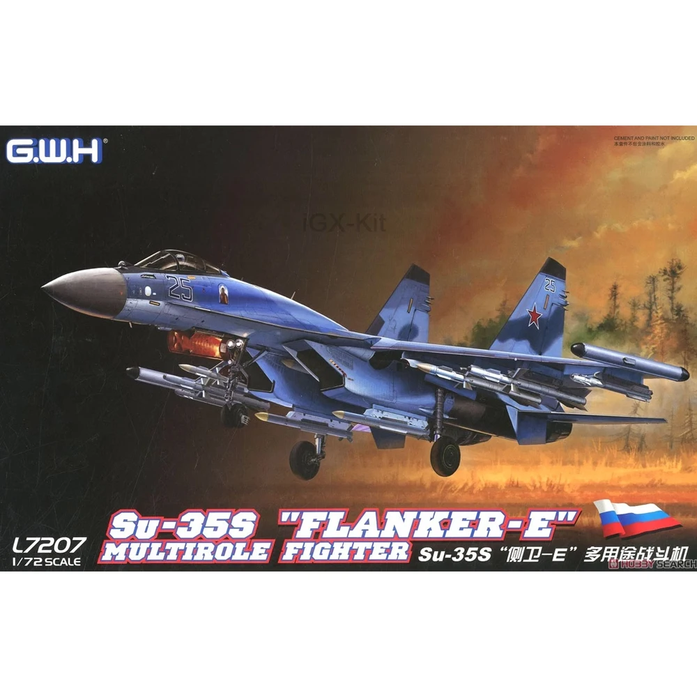 GWH L7207 1/72 Scale Russian Su35 Su-35S Flanker-E Multirole Fighter Plane Hobby Craft Toy Plastic Model Assembly Building Kit