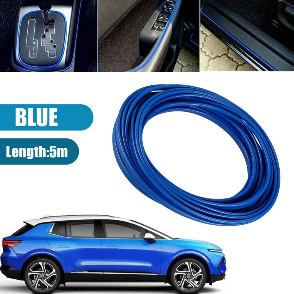 Universal Car Moulding Decoration Flexible Strips 5M Interior Auto Mouldings Car Cover Trim Dashboard Door Car-styling