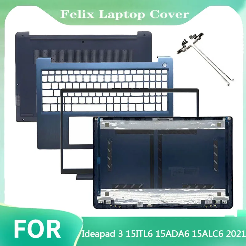 Replace cover For Ideapad 3 15ITL6 15ADA6 15ALC6 2021 LCD Back Cover Front Bezel Palmrest Hinges Bottom Case Blue