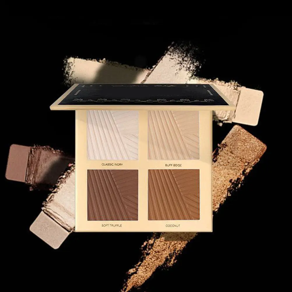 4-Color Contour Palette with Highlighter, Shading & Concealer Powders for All Skin Tones – Easy Apply