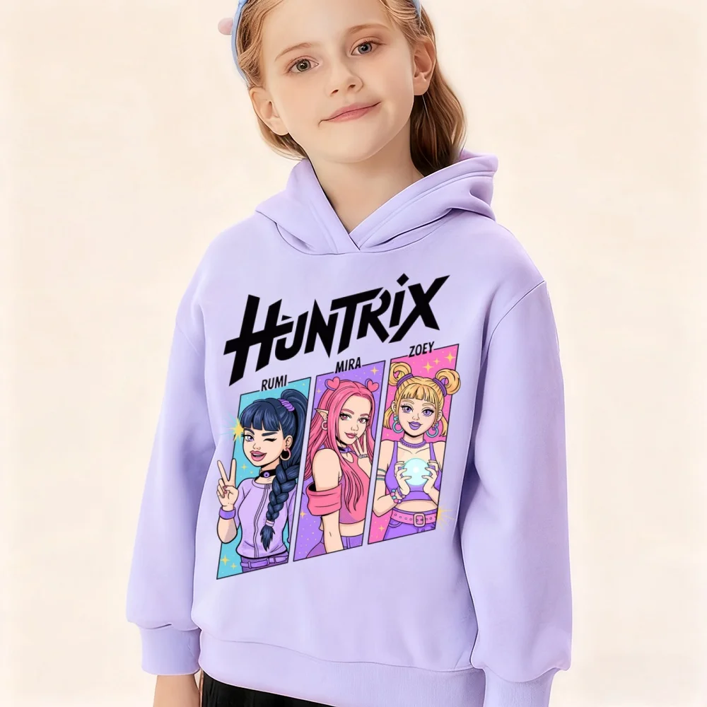 

KPop Demon Hunter movie anime 2025 men's fashion sweatshirt long-sleeved casual fleece hoodie