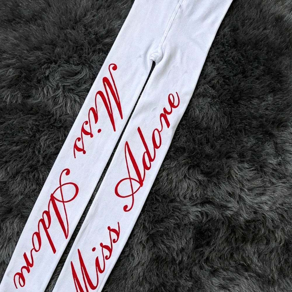 Sexy stockings, women's underwear, multifunctional subculture printed stockings, Harajuku white Y2K women's stockings, Gothic st