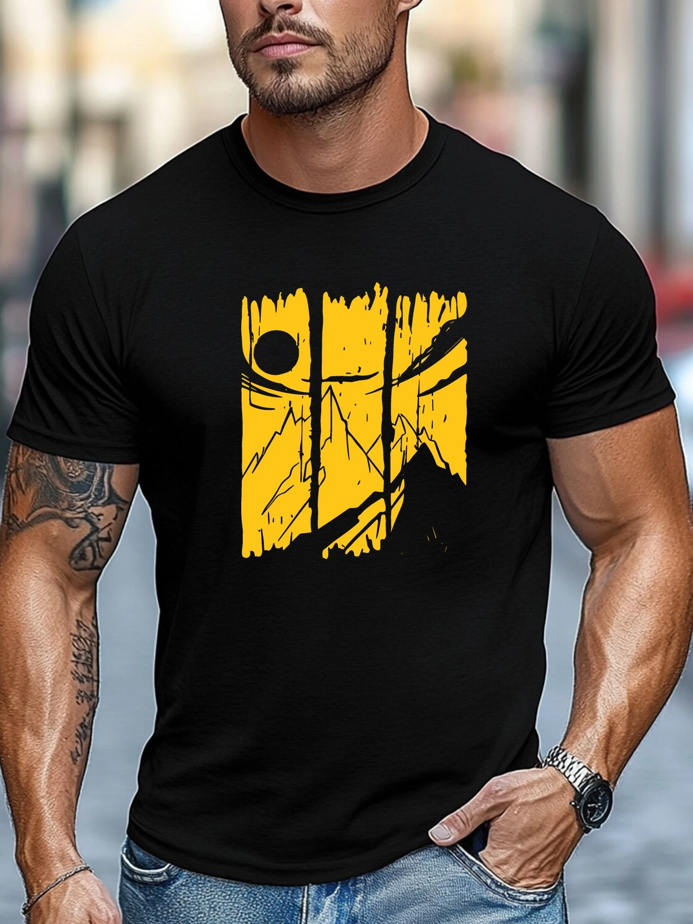 

Мужские футболки Sunrise Graphic Summer Soft Comfort Fit Tee Топы для ежедневного ношения