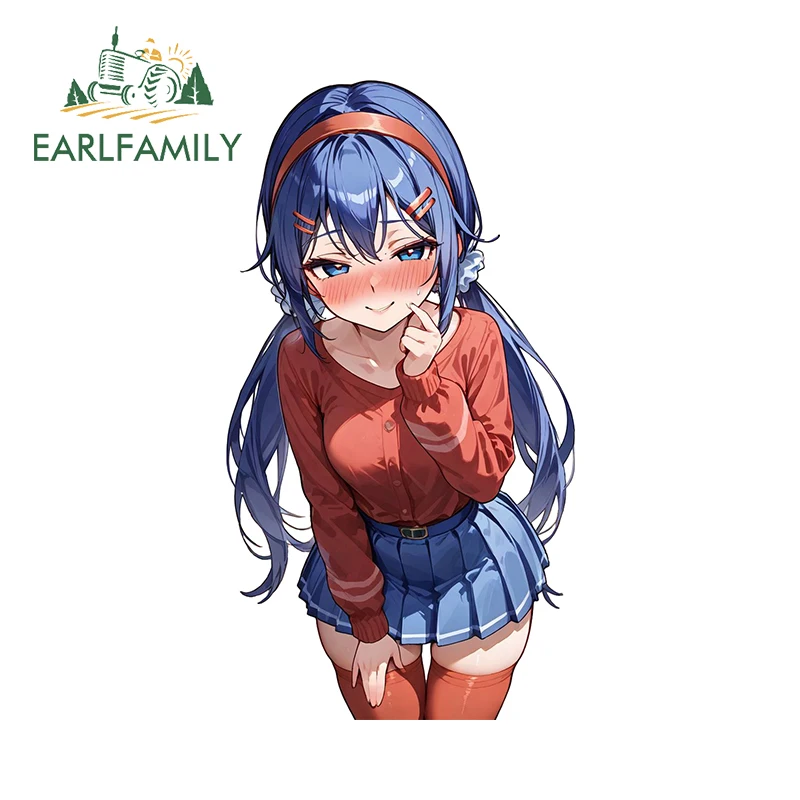 

EARLFAMILY For Miside Mita Cute Car Stickers Shy Anime Waifu Laptop Case Fuel Tank Cap Decals Sunscreen Camper Occlusion Scratch
