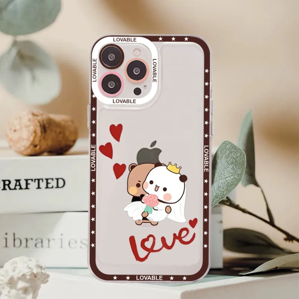 BuBu DuDu Cartoon Phone Case For iPhone 15 14 13 12 11 Pro Max 14 13 12 Pro Mini Transparent Case