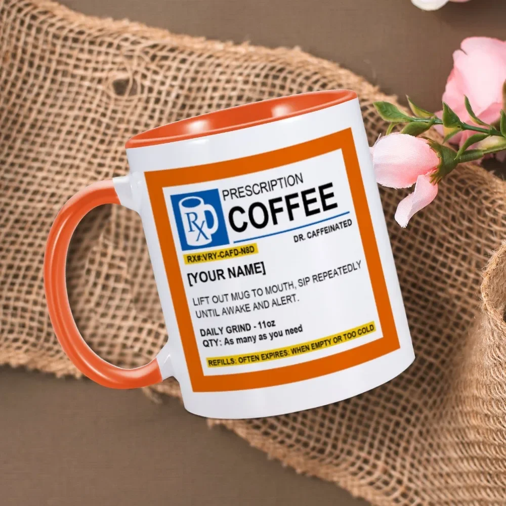 Prescription Coffee Mug 11oz Funny Unique Pharmacy Gifts Tea Cup Hilarious Novelty & Gag Gift for Doctor Pill Bottle Coffee Cups