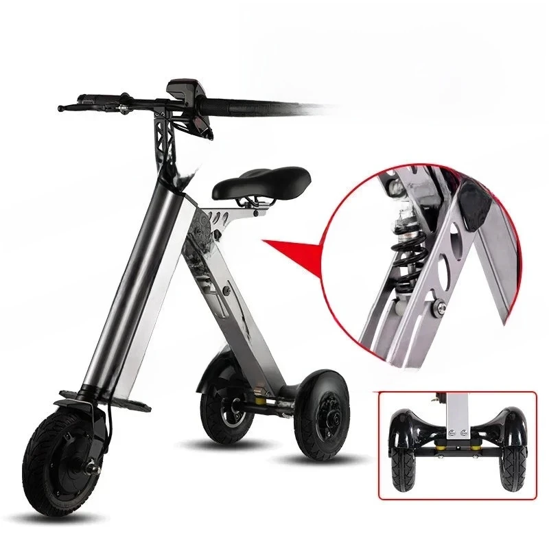 K7S Simple Shape E- Three-Wheel Foldable Scooter Adult Intelligent Bike 250W 36V.8Ah