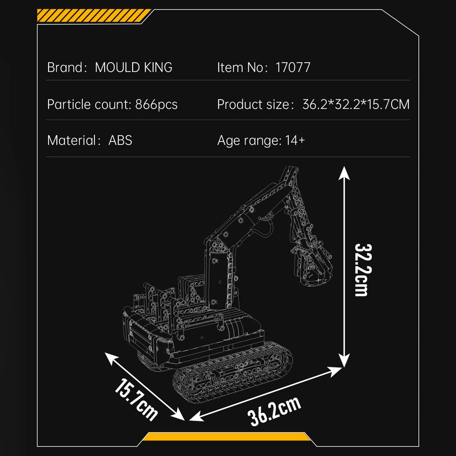 Mould King 17077 Hydraulic Log Grapple Model Building Blocks MOC Mechanical Crane Toy Multi-Gear Control Pneumatic Parts 866PCS