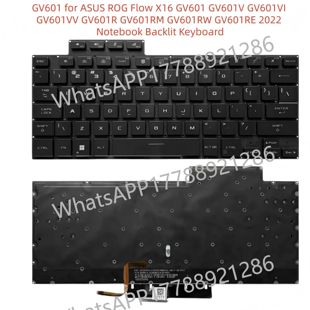 US GV601 for ASUS ROG Flow X16 GV601 GV601V GV601VI GV601VV GV601R GV601RM GV601RW GV601RE 2022 Notebook Backlit Keyboard