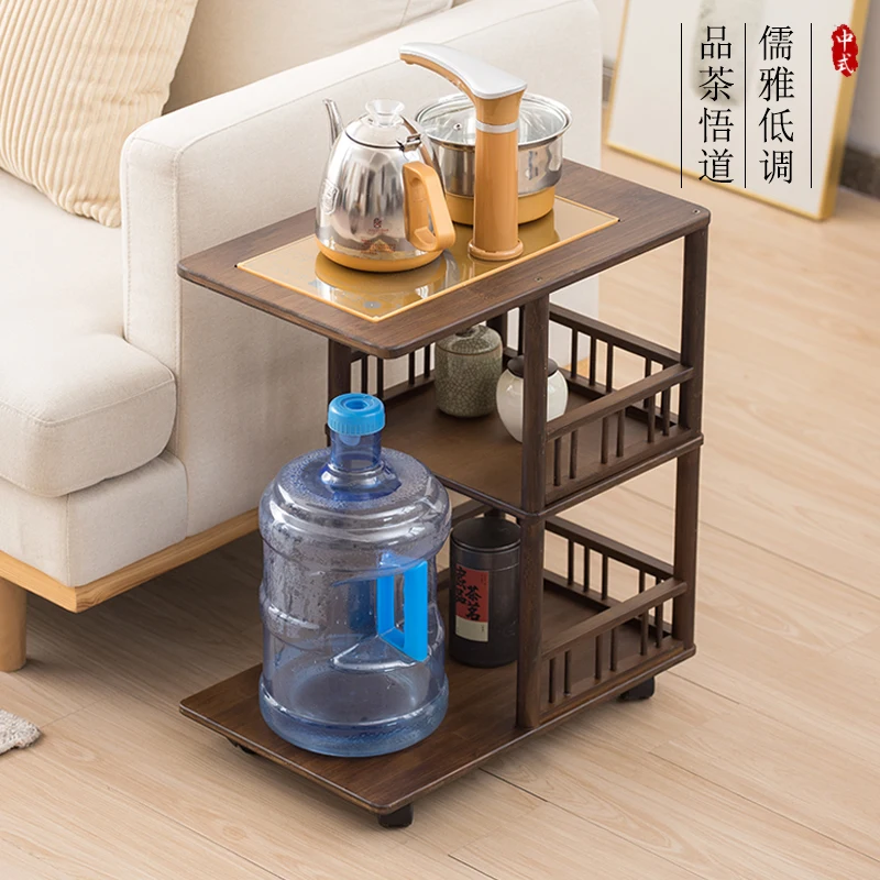 Mobile tea cabinet, small tea table, edge cabinet,  brewing table, kettle, integrated office, sofa, side table, set stora