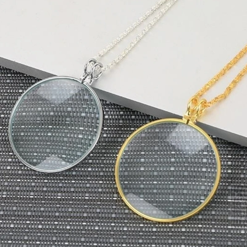 Magnifying Glass Reading Glasses Pendant Jewelry Optical Magnifier with Chain Necklace Neckglasses Portable Monocle Dropshipping