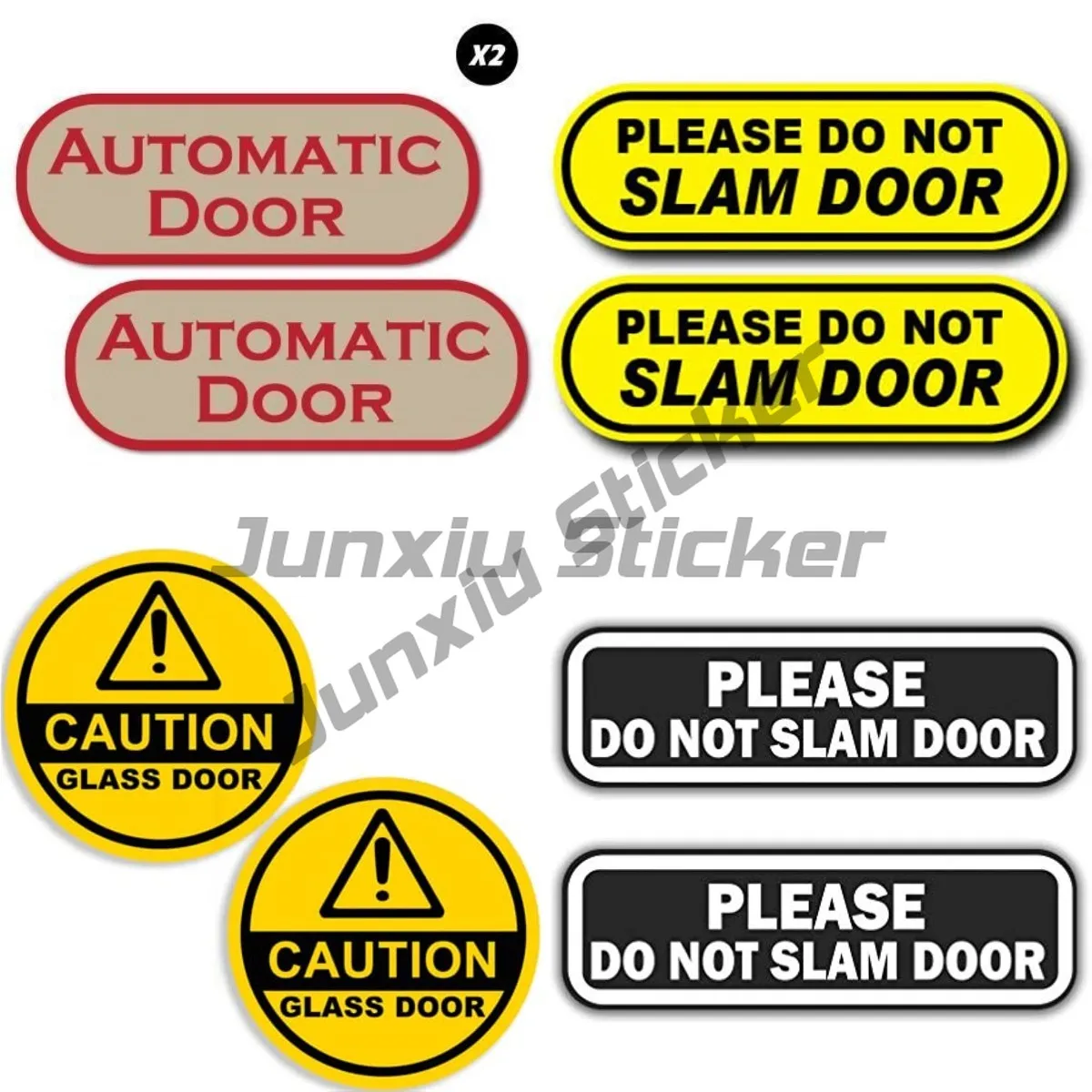 Warning Automatic Door Caution Work Decal Do Not Touch Sticker Car Notice Window Sign Sticker Van Taxi Ride Self-adhesive Decals