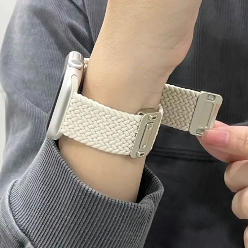 Braided Strap For Apple Watch band 40mm 44mm 42/46mm 49mm 45mm 38/41mm Magnetic buckle Bracelet Series 10 SE 9 8 7 6 5 4 Ultra 2