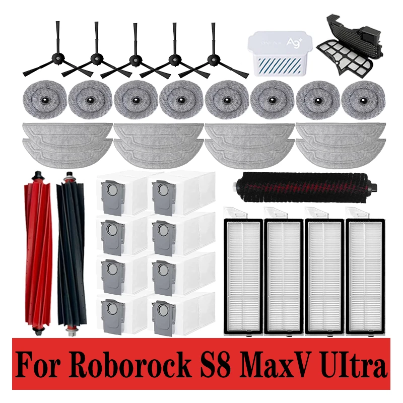 Roborock S8 Max V Ultra G20s robot Vacuum Cleaner Accessories mop Choth vacuum bags Side Brush Filter Replaceable Parts