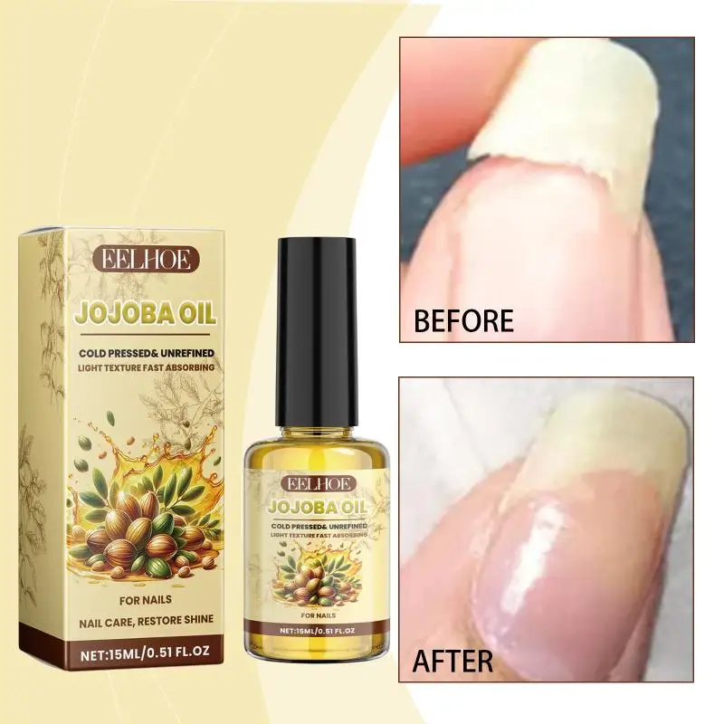 Jojoba Nail Care Oil 15ml Cuticle Nourishing Moisturizing Repair  for Weak Damaged Nails Salon Home Care