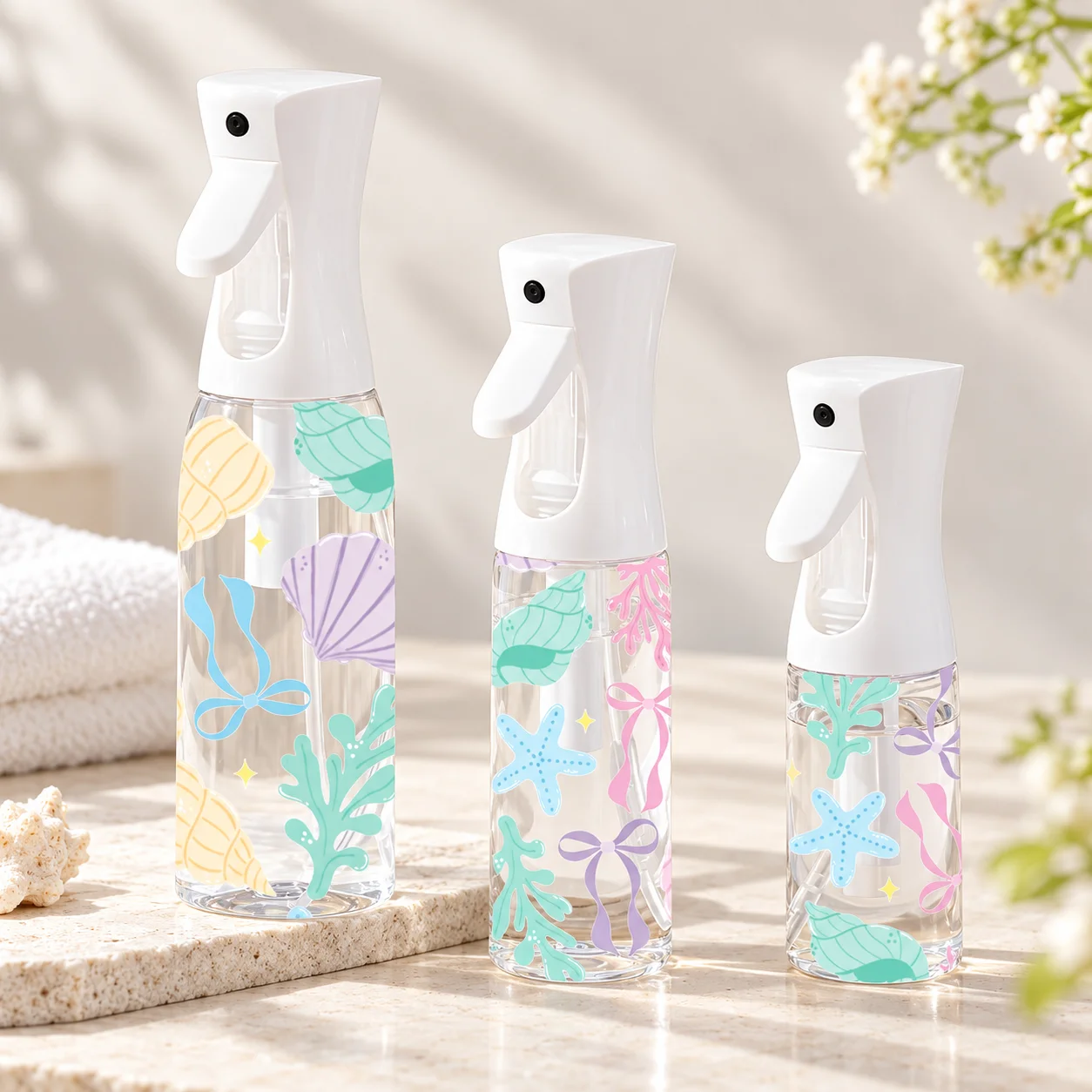 200 300 500ml Continuous Mist Spray Bottle Refillable Fine Mist Water Sprayer Hair Salon Plant Cleaning Beauty Travel Bottle