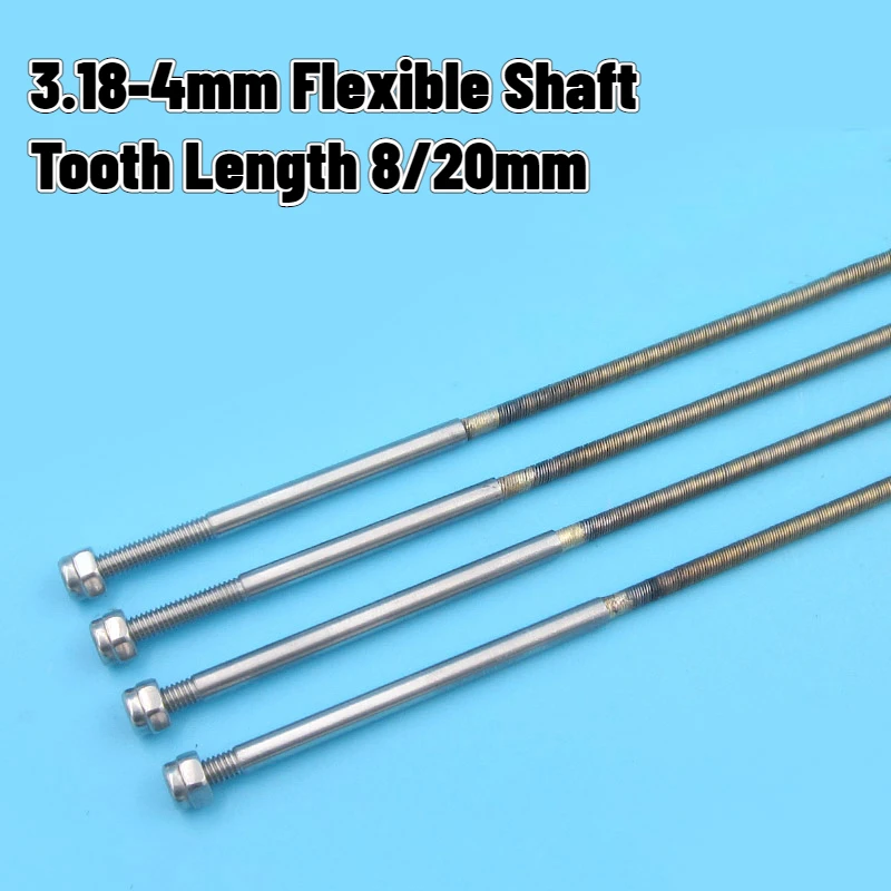 3.18mm change to 4mm One-piece Flexible Shaft Positive/Reverse Length 350mm Tooth 8/20mm For RC Brushless Electric Boat