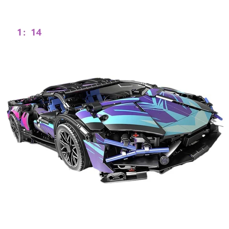 New Starry Sky 1:14 City Super Speed Sports Car MOC Building Blocks Racing Car Punk Vehicle Birthday Gifts Kids Boy Technical