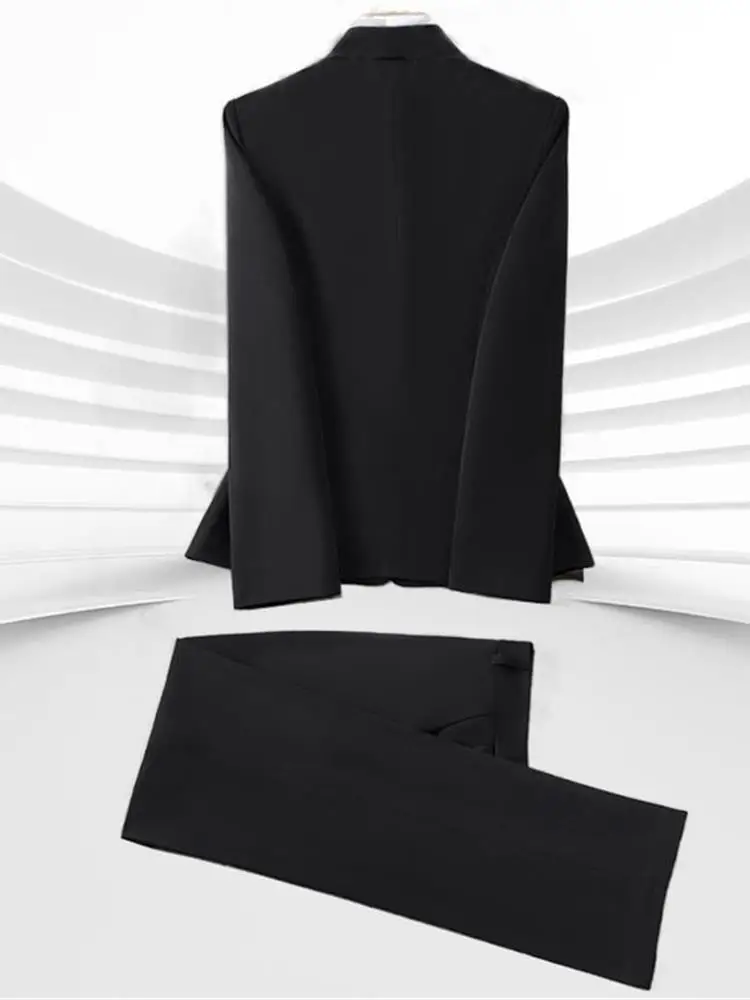 Spring Autumn Women's Suit Set Fashionable Work Commute Professional Outfit Interview Job Shirt Short Length Single Button