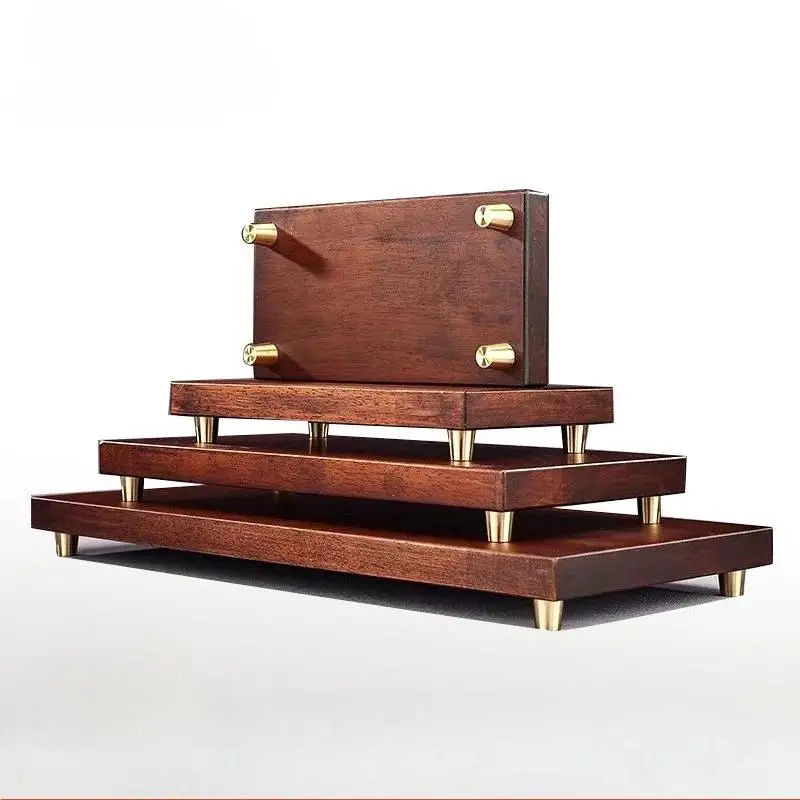 4 Stück Messingfüße für Holzbretter, Schneidebrett-Stabilisatoren, rutschfeste Füße für Schmuckkästen, Präsentationstabletts und Aufsatzfüße – Detail 5