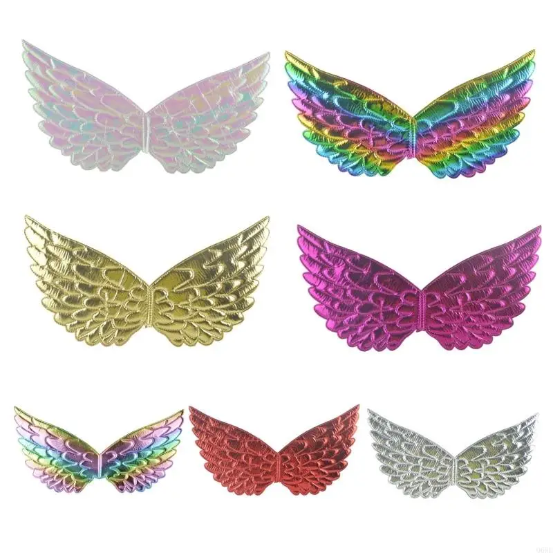 

Q6RE Halloween-Party Cosplay Butterfly-Wings Rainbow Fairy Wings Dress Up Theme Wings Angel Wings for Little Girls