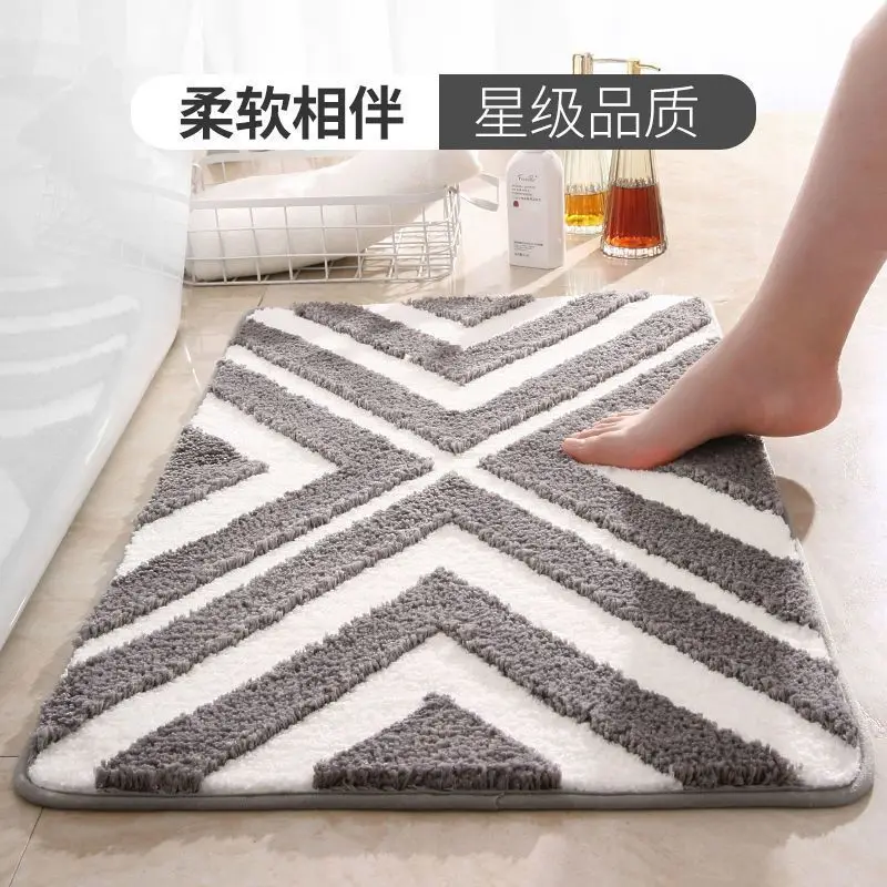 Nordic ins bathroom floor mat Bathroom absorbent door mat door entry quick drying foot mat toilet non-slip carpet mat