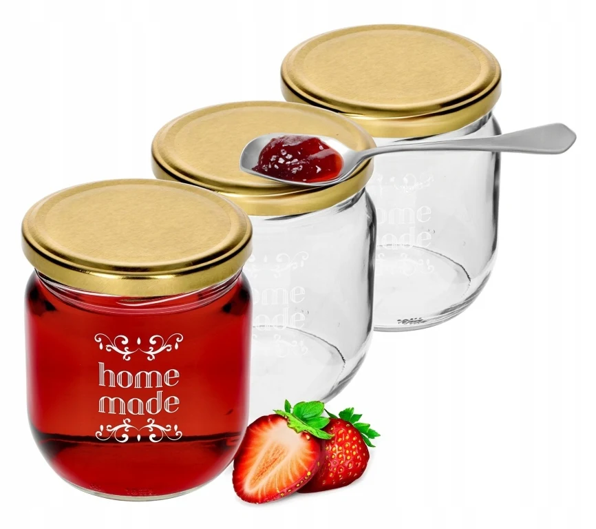 Potten voor jam met doppen 3 stuks 425 ml