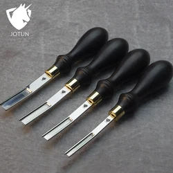 JOTUN Professional Leather Wide Edger Skiver Edge Beveler M390 Steel Leather Skiving Thinning Trimming Tool with Rosewood Handle