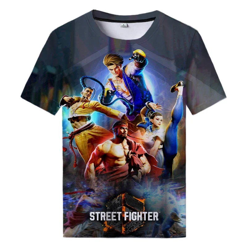 Fashion Street Fighter 6 Men Women T Shirt Game 3D Print Summer Tees Streetwear Crew Neck Short Sleeve Casual Oversize Kids Tops