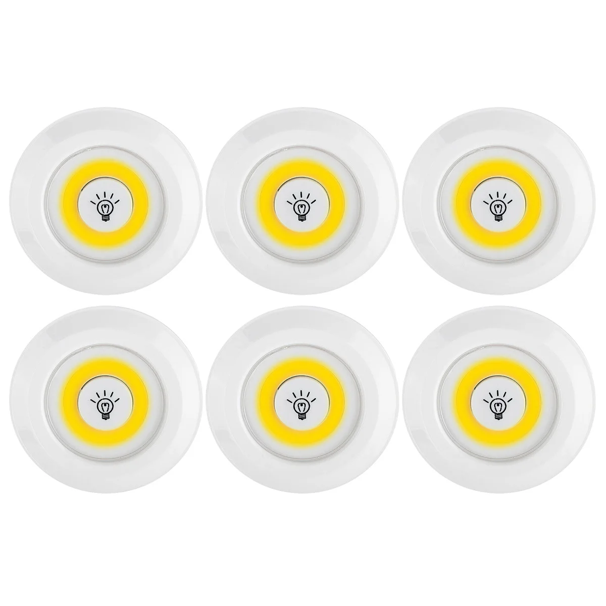 6 قطعة اللمس ليلة عكس الضوء Cob خزانة لا وهج 6 وحدة إضاءة LED جداريّة شنت ضوء دافئ لغرفة النوم الحمام المطبخ خزانة خزانة بات