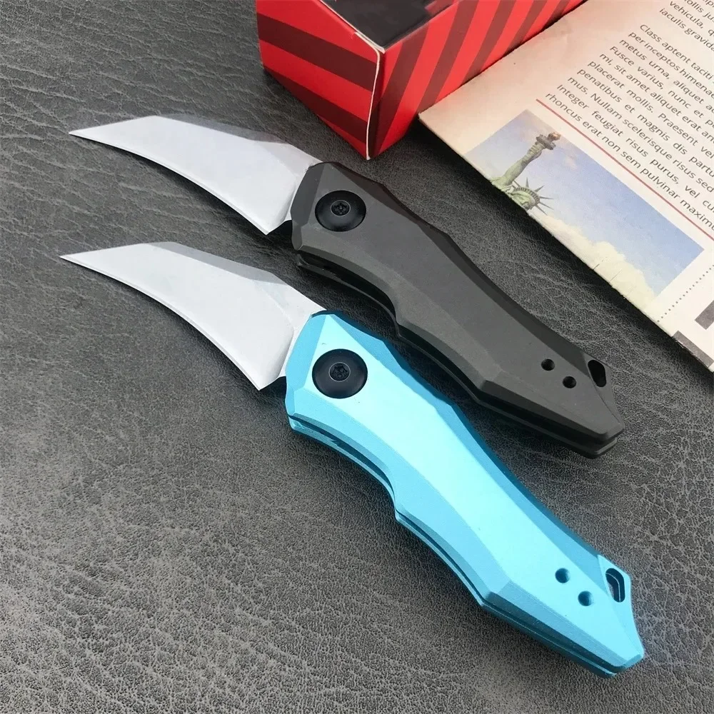 

KS 7350 Launch 10 Pocket Folding Knife D2 Stonewashed Blade Blue/Gray Aluminum Handle Outdoor Hiking Camping AU/TO Knife